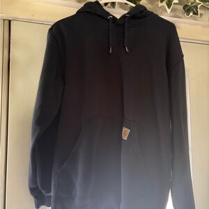 Carhartt Blue Pullover Hoodie with Front Pocket and Logo Tag